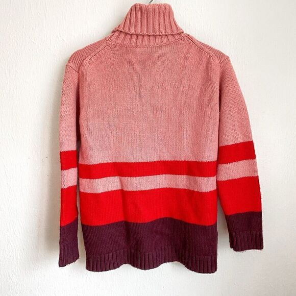 Ann Taylor Colorblock Turtleneck Tunic Sweater Women’s Size XS Pink Sea Shell - Picture 8 of 8